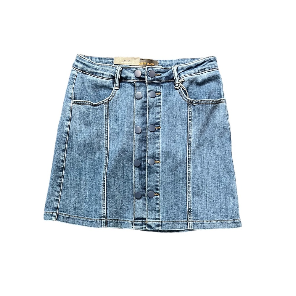 Button Down Mini Skirt